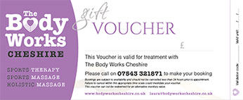 Buy Gift Vouchers from the Body Works Cheshire